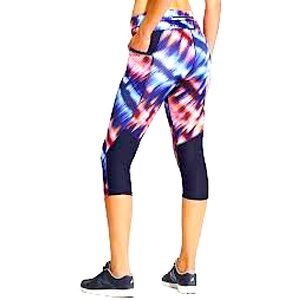 Athleta Zoom Be Free‎ Knickers Tie Dye Workout Gym Cropped Leggings S
